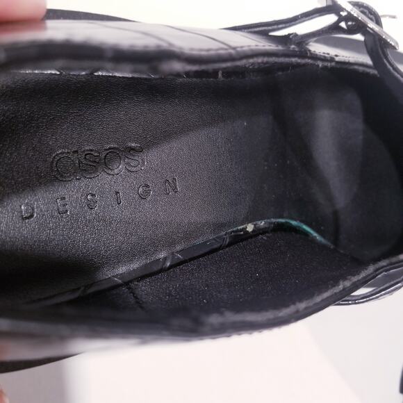 ASOS Design Black Platform Y2K Style Chunky Heels Shoes Lug Sole - Picture 4 of 10